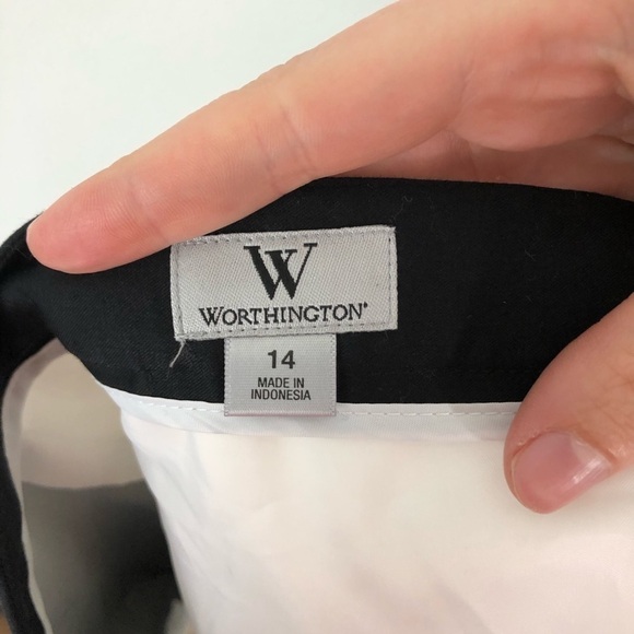 Worthington Color Block Skirt NWT Black White Sz 14 - Picture 5 of 8